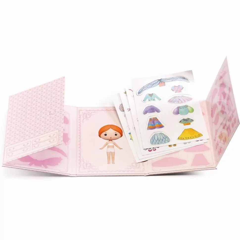 Djeco Tegne- & Malegrej<Klistermaerkehaefte Tinyly - Klaed Miss Lilyruby Pa