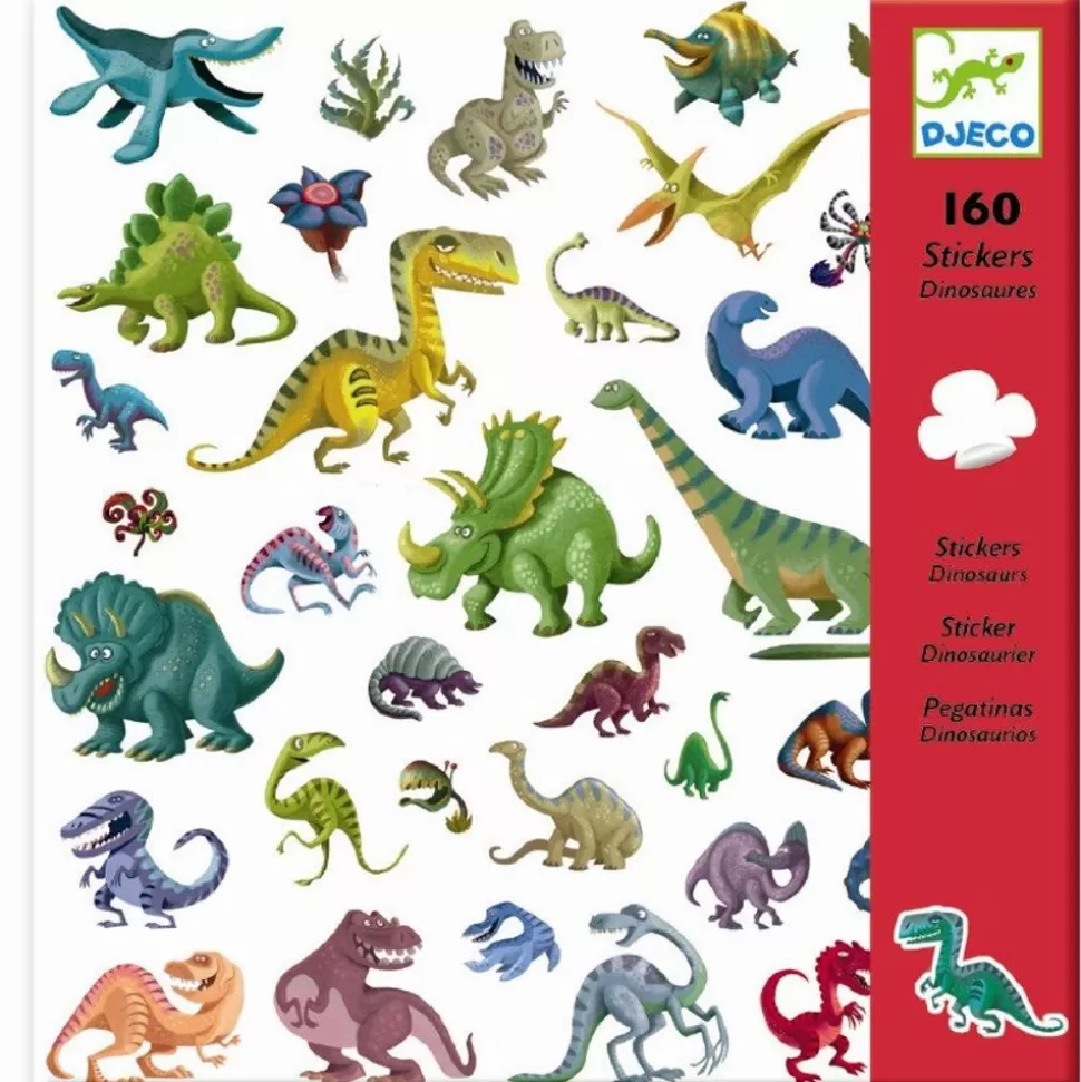 Djeco Tegne- & Malegrej<Klistermaerker - Dinosaurer, 160 Stk.