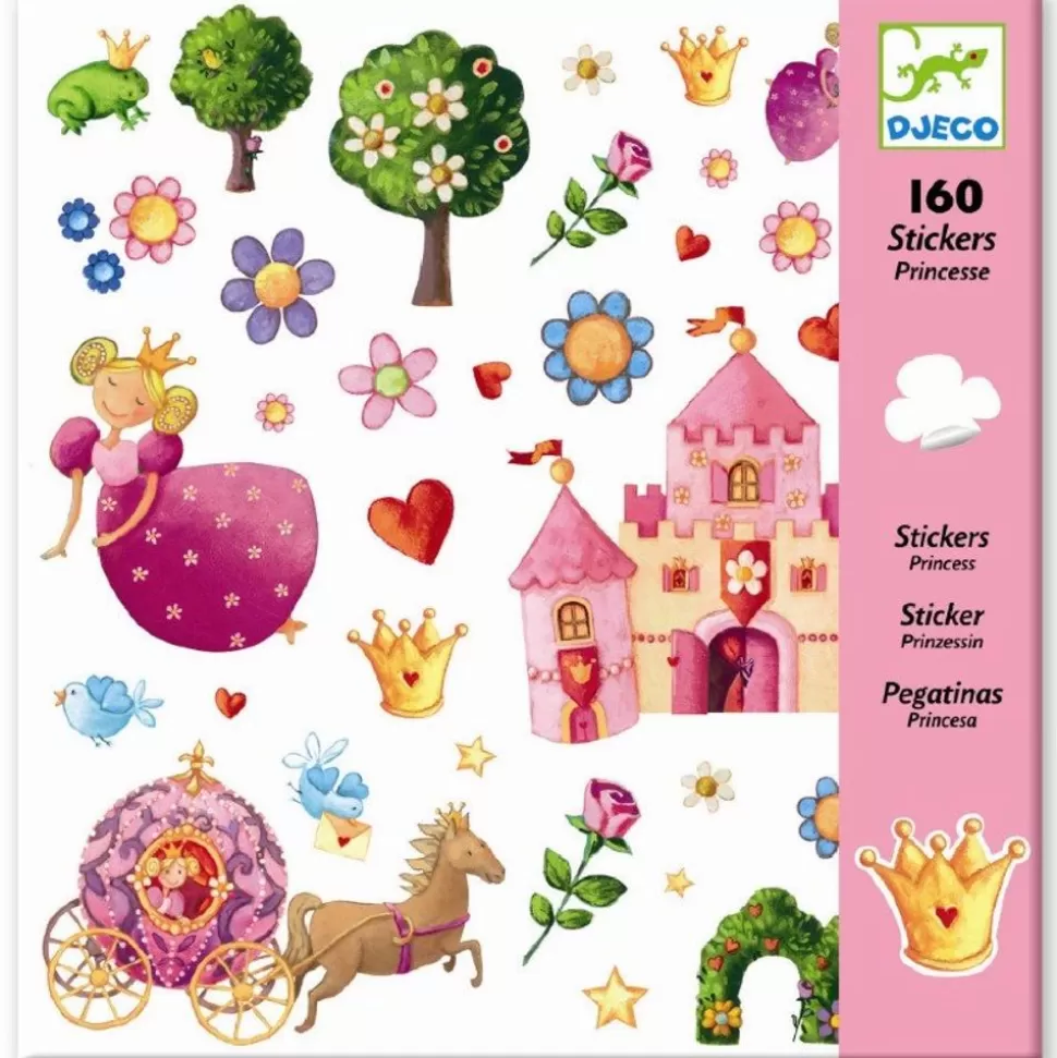 Djeco Tegne- & Malegrej<Klistermaerker - Prinsesseliv, 160 Stk.