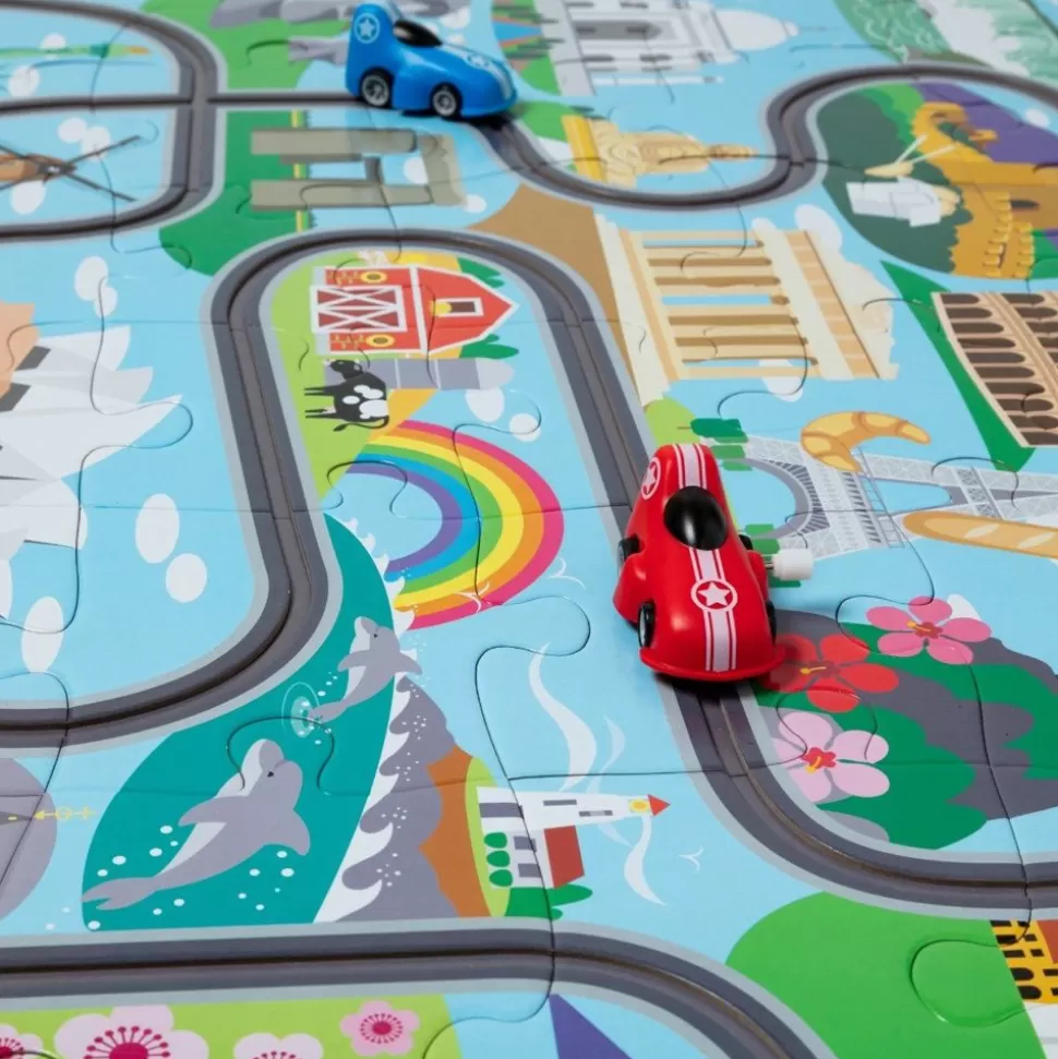 Melissa and Doug Puslespil<Puslespil M. 48 Brk - Jorden Rundt, Inkl 2 Biler